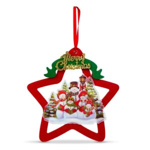 Bewello Decoratiune LED de Craciun pentru fereastra, ornament stea om de zapada - Decorațiuni de Crăciun