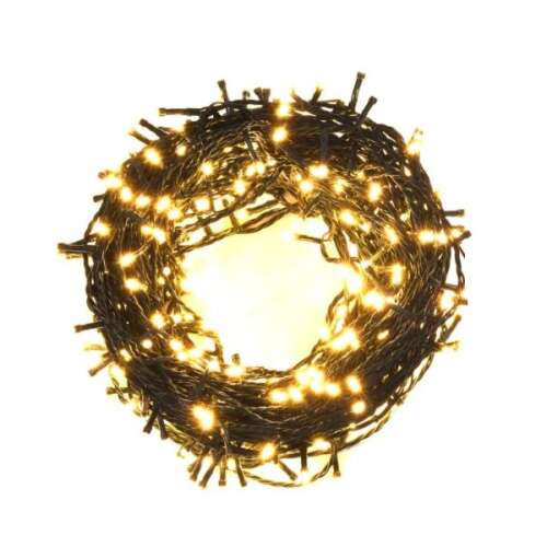 200 LED-es fényfüzér, meleg fehér, 12m, izzósor, karácsonyi fények