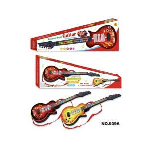 Piros és sárga elektromos gitár játék villogó fényekkel, 8 dallal, gyerekeknek - Nonbrand Interaktív gyerek játék