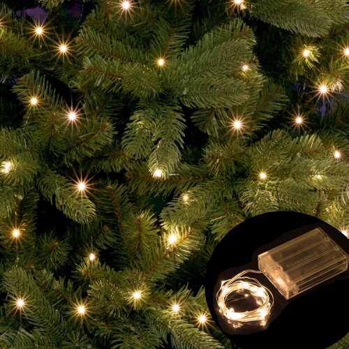 10 méteres elemes micro LED fényfüzér, meleg fehér, 100 LED, tökéletes karácsonyfa díszítéséhez, esküvőkhöz, bulikhoz és még sok máshoz