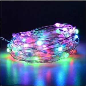 10 méteres elemes microLED fényfüzér 100db színes LED-del, beltéri és kültéri díszítéshez - Nonbrand Fényfüzér