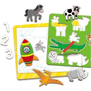 Galt Magnetic Stencils drawing set with animal stencils, numbers, and a rocket - Stencil