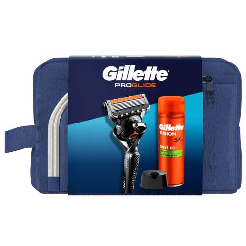 Set cadou Gillette ProGlide cu gel de ras și geantă de voiaj