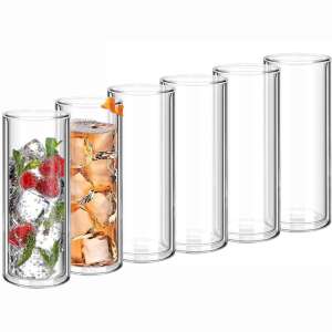 Set of 6 Quasar & Co. double-walled glasses, heat-resistant glass, transparent, 350 ml - Glass