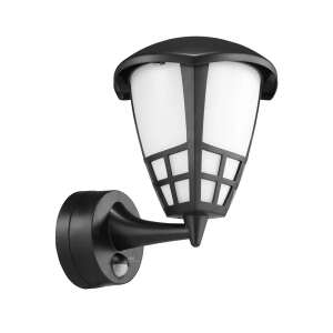 Maclean MCE518 czarna lampa ścienna zewnętrzna z czujnikiem ruchu, IP65 - Lampa ścienna