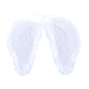 Weiße Engelsflügel mit silbernem Glitzer für Kinder, Kostümzubehör - Inlea4Fun
