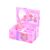 Geöffnete rosa Ballerina Musik Schmuckschatulle mit Spiegel und Tänzerin