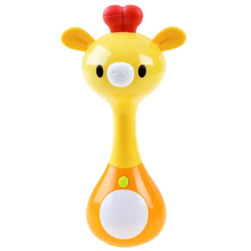 Gelber Giraffen-Rassel mit Licht und Musik für Babys