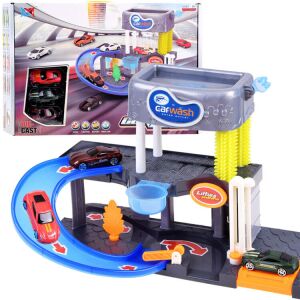 Dvojposchodová umývacia súprava pre deti so svetlami a zvukmi, s autíčkami die-cast a umývacou stanicou. - Autá a vozidlá