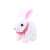 Jucărie de pluș albă și pufoasă iepure cu urechi roz