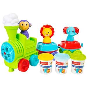 Fisher-Price Gyurmavonat játékkészlet 3 tubus gyurmával, 3 állatbélyegzővel és egy 3 kocsis vonattal - Fisher Price