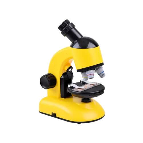 Microscop galben pentru copii cu mărire de 4x, 10x și 40x