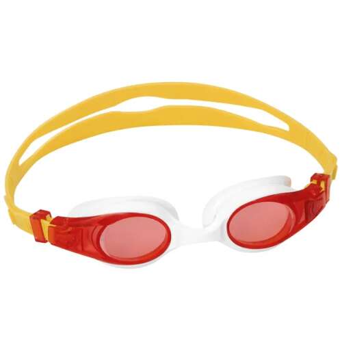 Bestway gyerek úszószemüveg UV védelemmel, piros és fehér színben, sárga pánttal