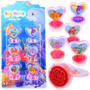 Tengeri állatos bélyegzőkészlet 6 Stück für Kinder Verpackung und Stempel Collage - Stempel