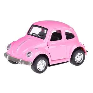 Rosa Spielzeugauto aus Metall mit öffnenden Türen und Lichtern, MYGG Marke, klassisches Automodell - Modell, Mock-up