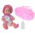 Pisilős Baba 30cm z nosidełkiem i butelką, zestaw dla lalki bobasa