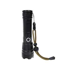 Čierna nabíjateľná LED baterka Power Style so zoom funkciou, vodotesná, 5 režimov, dosah lúča 800 m - Lampy&osvetlenie