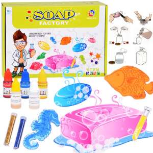 Set STEM Soap Factory pentru copii și adulți, fă-ți propriul săpun în diferite culori și arome, include forme, bază de săpun, culori, arome și sclipici - Nonbrand Jocuri si jucarii creative