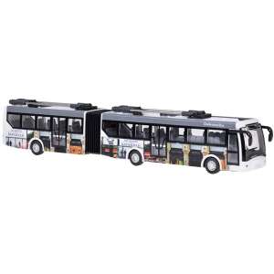 Biała zabawka trolejbus przegubowy zdalnie sterowany, 36 cm długości, z lampkami LED - Pojazd zdalnie sterowany