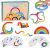Buntes Montessori Holz Regenbogen Puzzle mit Aufgabenkarten und Box