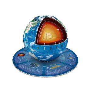 Puzzle 3D Structura Pământului asamblat, 50 de piese, marca Magic Puzzle, jucărie educativă pentru copii, învață despre straturile Pământului - Puzzle 3D