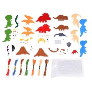 Kit de cusut din pâslă de dinozaur pentru 7 dinozauri