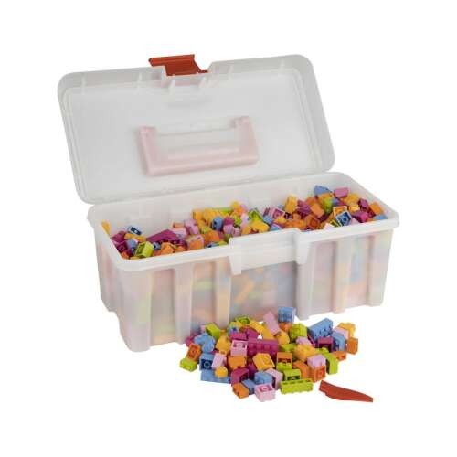 Q-BRiCKS® 750 darabos építőkocka készlet tároló dobozban, virág színekben