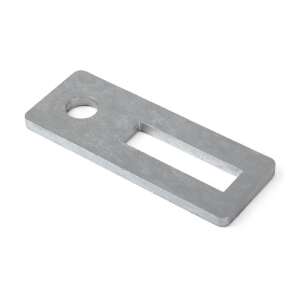 G21 lapos lefogató alumínium profilok rögzítéséhez lapos tetőre, kompatibilis 10 x 200 mm-es tőcsavaros tetőkampóval, horganyzott acél, 80 x 30 x 4 mm méretek - G21