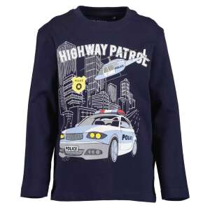 Синя риза с дълъг ръкав за момчета Blue Seven с щампа на полицейска кола и хеликоптер, размер 4-5 години - Бебе & Малко дете