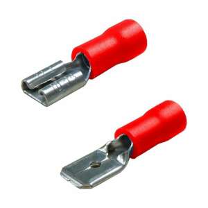 40 pack red electrical connectors, 63x08 mm - Cable lug