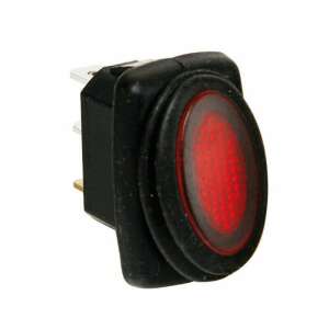 Red waterproof rocker switch with LED indicator light, 12V/24V, 10A - Light Switch