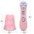 Pink 5-in-1 facial device with LED lights, for anti-aging, wrinkle reduction, and skin tightening, with dimensions