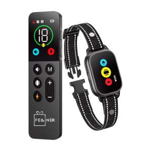 Felliner Smart Dog Training Collar with Remote, Bark Control, 3 Customizable Modes, 35-Day Battery Life, 800m Range, Waterproof, Black