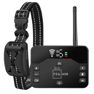 Felliner TZ-H0-S24 Electric Dog Training Collar, 260m Range, IPX65 Waterproof, Electrostatic Pulse, Vibration & Beep, 2.4G Signal, 170-Day Battery Life, Black