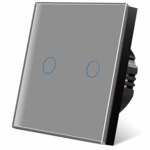iUni 2F Touch Switch, Glass, Safe, LED, Silver 141426195 - Light Switch