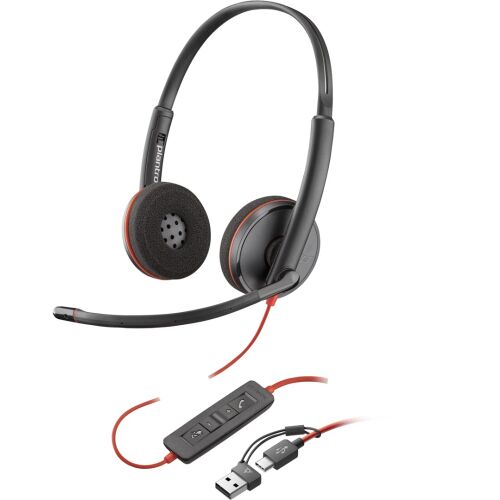 HP Poly Blackwire C3220 USB-C Call Center vezetékes Headset - Fekete