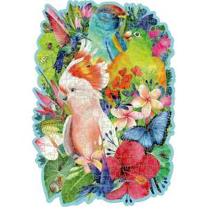 Ravensburger Exotische Vögel Holzpuzzle, 300 Teile, mit bunten Papageien, Kolibris und Schmetterlingen in tropischer Umgebung - Puzzle & Rätsel