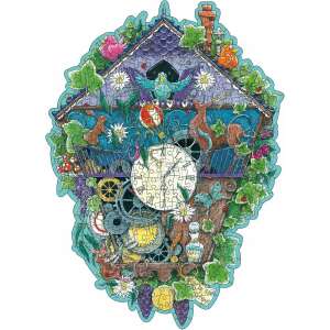 Ravensburger Puzzle drewniane Kuckucksuhr 300 elementów, kolorowa drewniana układanka z motywem zegara kukułkowego - Ravensburger Puzzle
