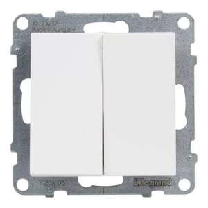 Legrand Suno 105 întrerupător dublu de lumină alb, 2 căi, pentru lămpi de plafon, design modern - Legrand Intrerupatoare