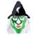 Widmann Halloween boszorkány dekoráció, fényes zöld boszorkány arc fekete kalappal és fehér hajjal, tökéletes Halloween partihoz