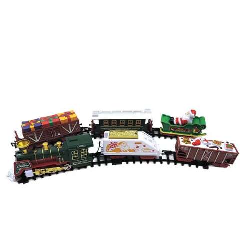 Karácsonyi Dekorációs kisvonat pályaszett Mikulással, Świąteczny zestaw pociągu z Mikołajem