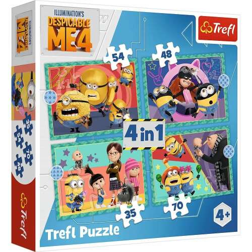 Trefl Gru - A Minyonok 4 az 1-ben puzzle doboz, 35, 48, 54, 70 darabos