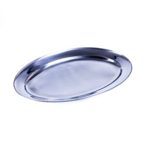 TOO KT-452 40cm rozsdamentes acél ovális tálca - Tálca