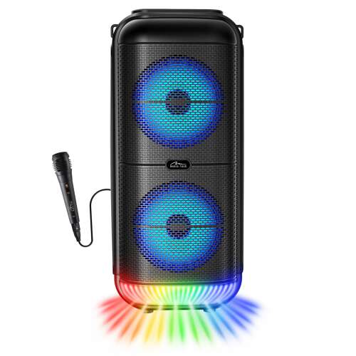 Media-Tech MT3183 Bluetooth Karaoke Party Lautsprecher mit Mikrofon, 50W, Schwarz