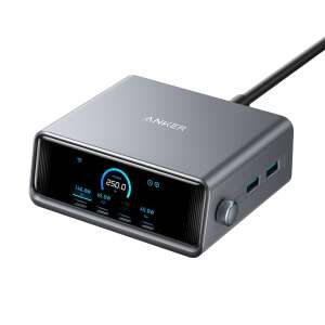 Anker Încărcător de perete USB-C și USB-A cu 6 porturi, 250W, cu afișaj digital - Adaptoare de rețea
