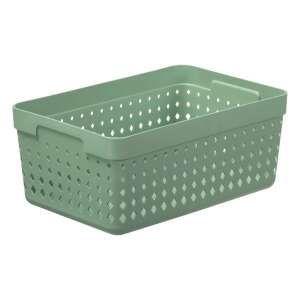 Zöld műanyag tároló kosár lyukakkal, Iris Seoul márka - Tárolódoboz & kosár