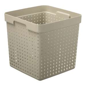 Bézs színű IRIS Seoul műanyag tárolókosár fogantyúkkal, 23,5 literes - Iris