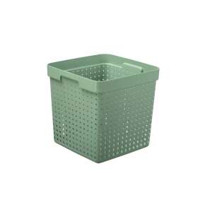 Zöld IRIS Seoul műanyag tároló kosár fogantyúkkal, 23,5 literes - Tárolódoboz & kosár