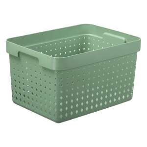 Zöld Iris Seoul műanyag tárolókosár fogantyúkkal, 17,6 literes - Tárolódoboz & kosár