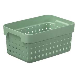 Zöld műanyag tároló kosár fogantyúkkal, IRIS Seoul márka - Tárolódoboz & kosár